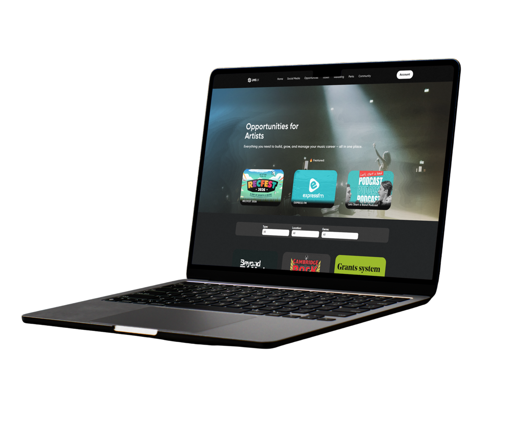 BackStagePass on a laptop
